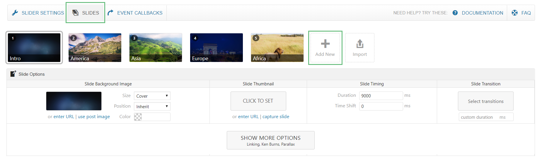 LayerSlider - Slide Editing