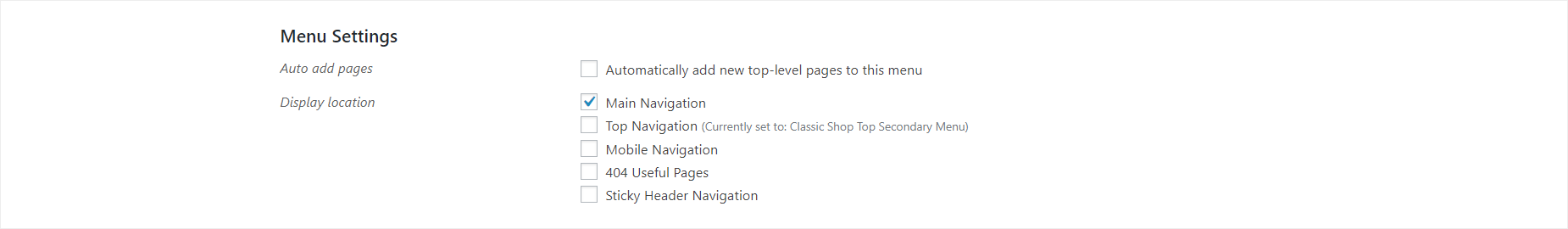 Menu Locations in Avada