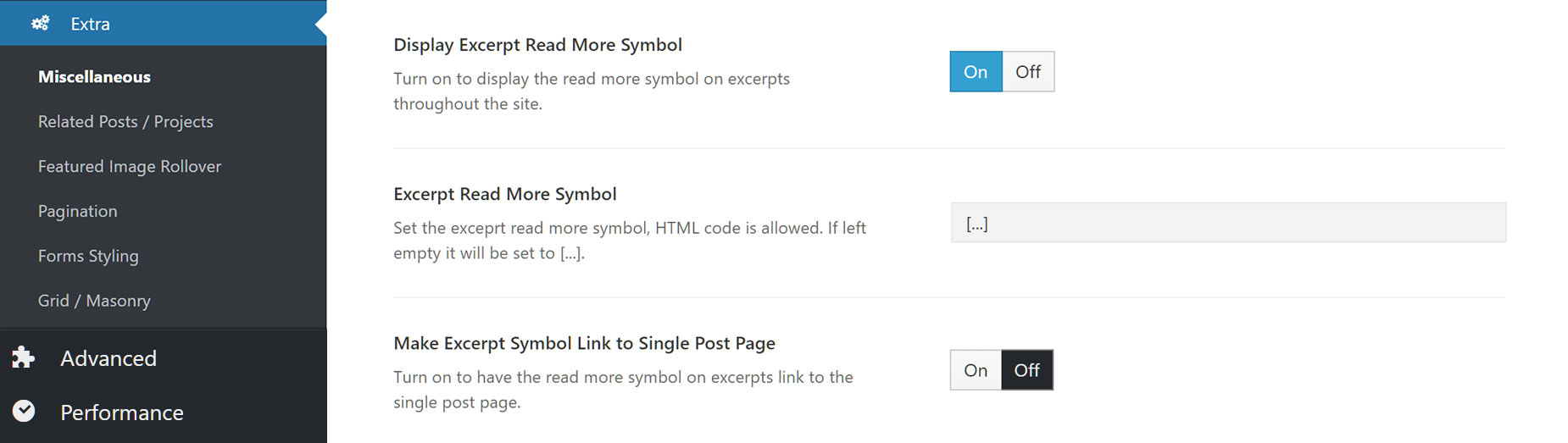 Excerpt Options