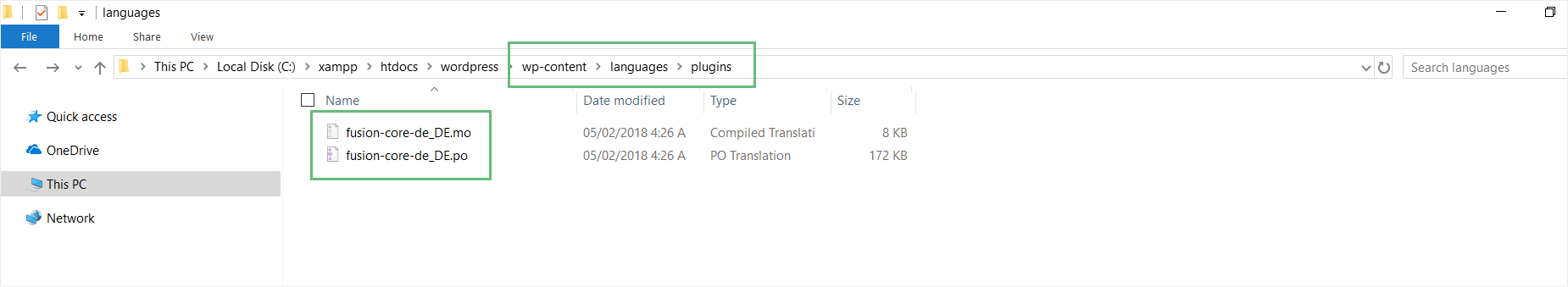 Storing Translating Files Plugins Folder Directory