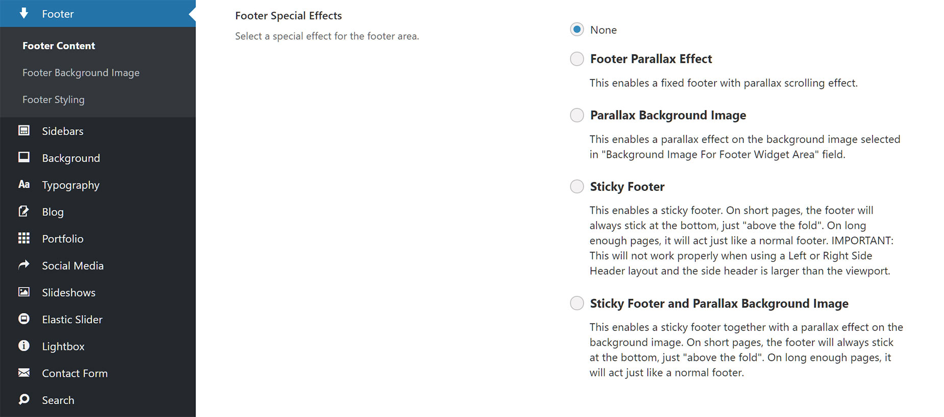 Footer Special Effects