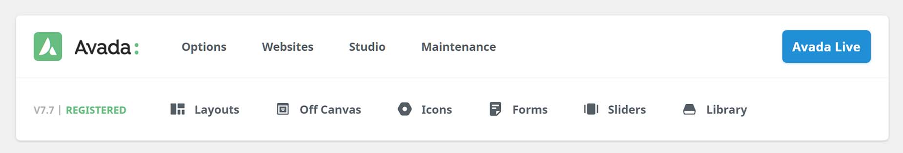 Avada Dashboard > Menu