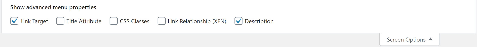 Advanced Menu Properties