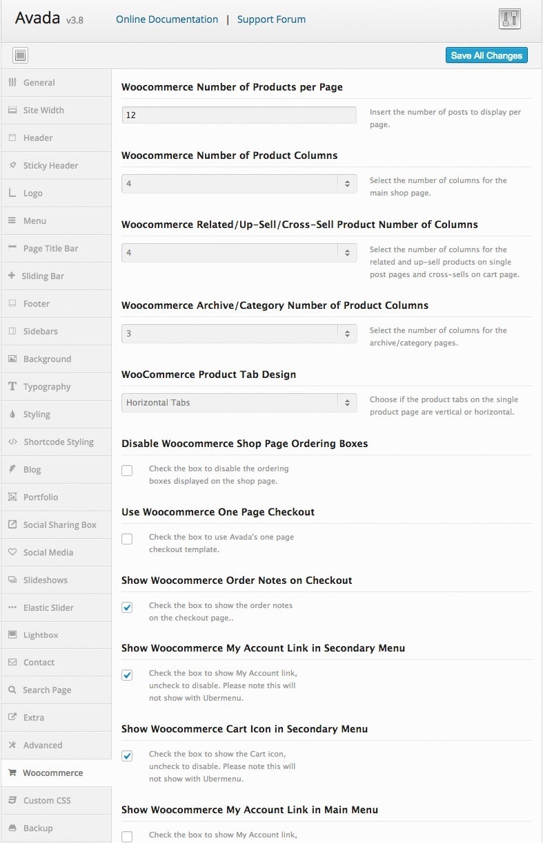 Avada WooCommerce Option Small