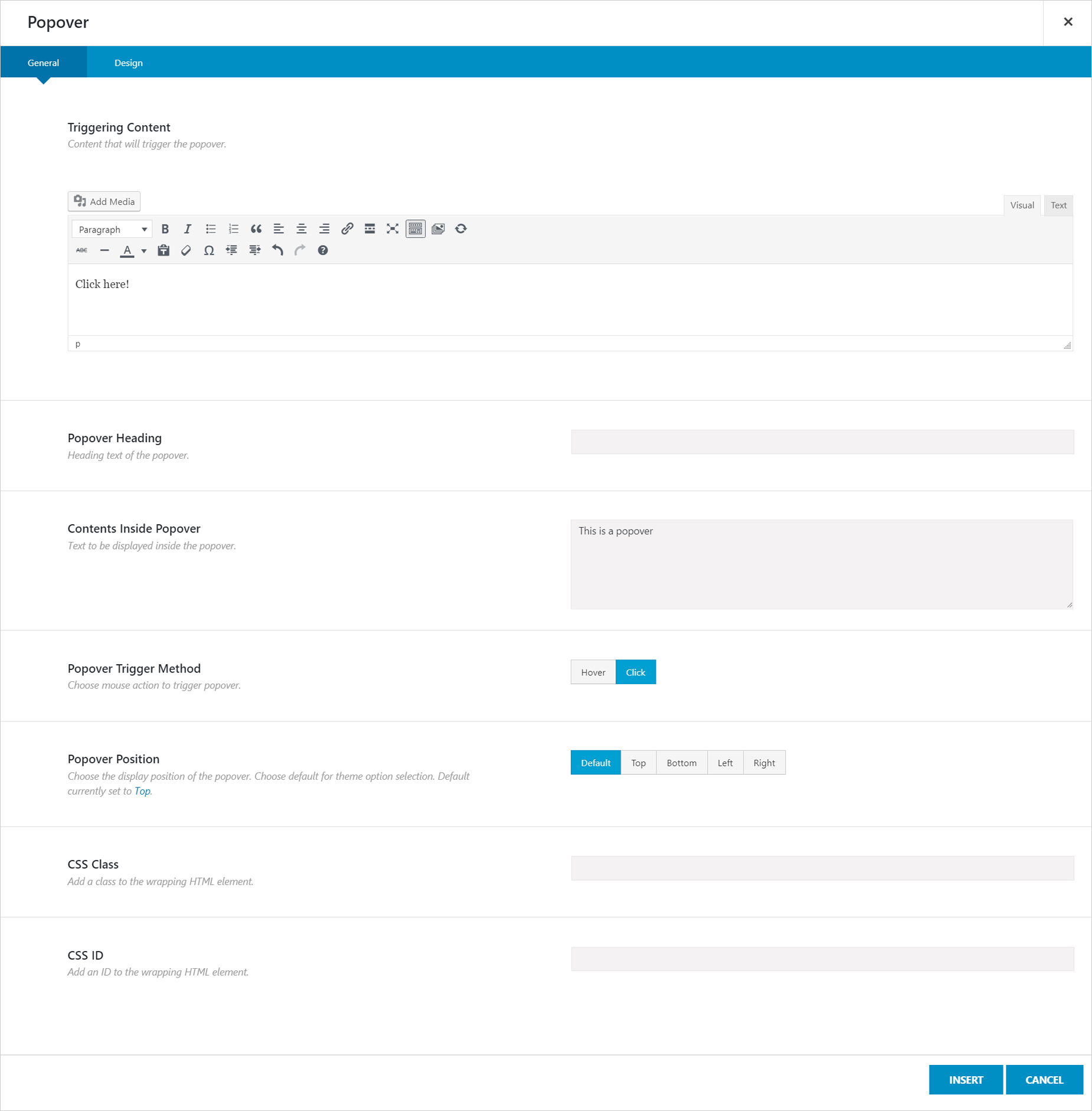 Popover Element - Adding a popover to text