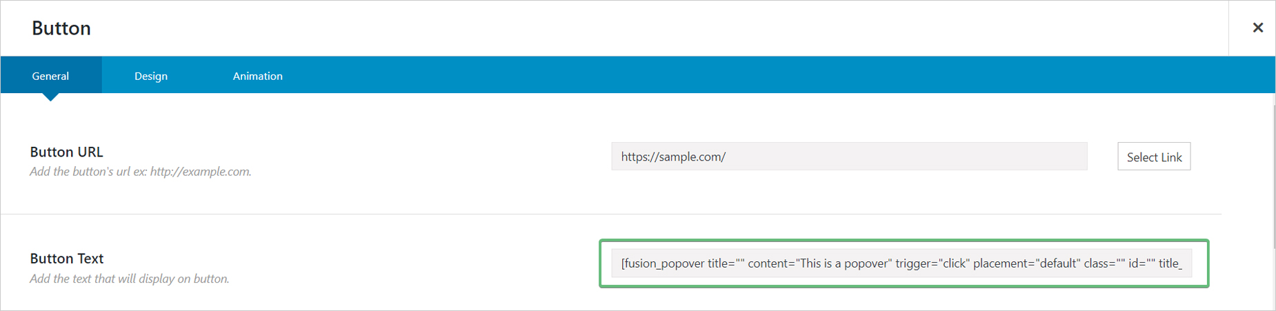 Popover Element - Button