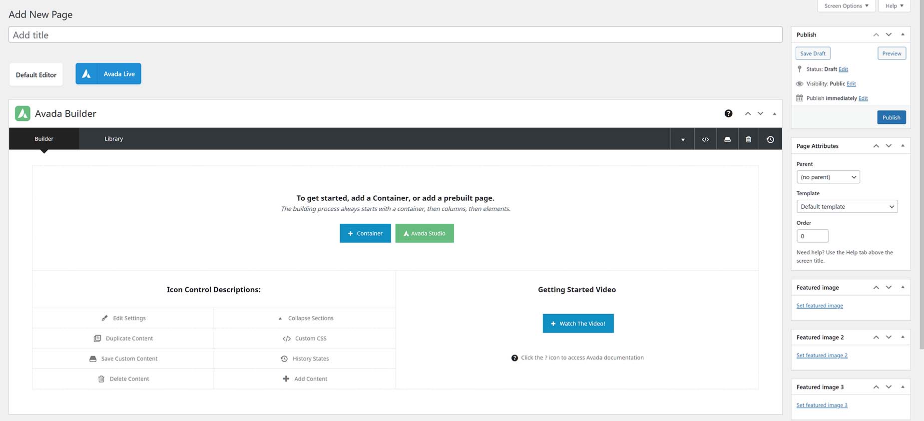 Avada Builder Get Started