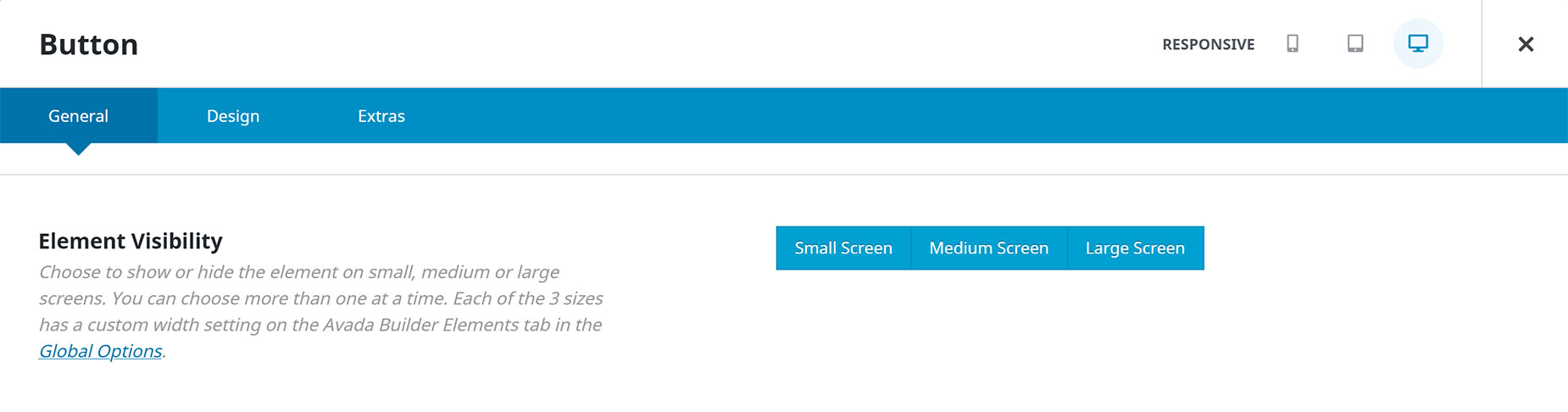 Element Visibility Options on the Button Element