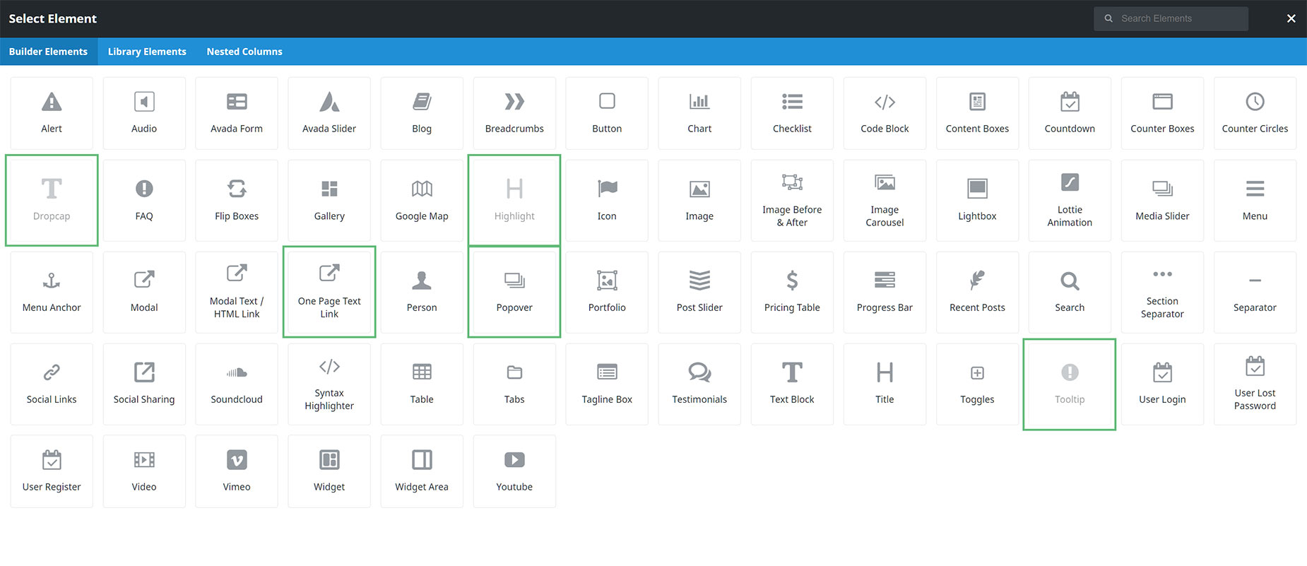 Avada Builder Inline Elements