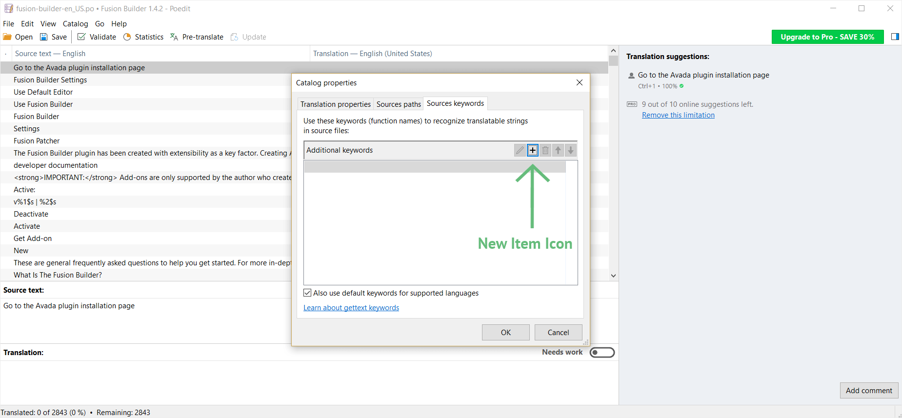 Translating Avada Builder Poeditor - Catalog Path
