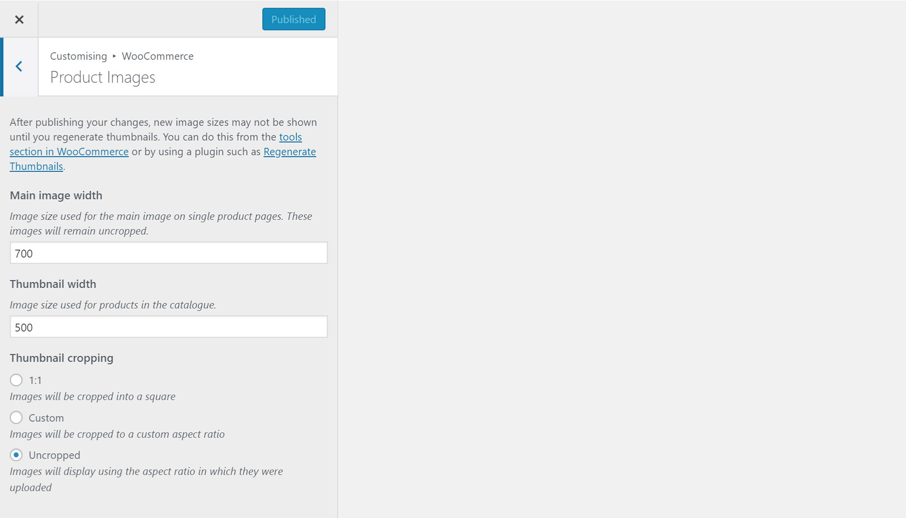 WooCommerce > Product Images