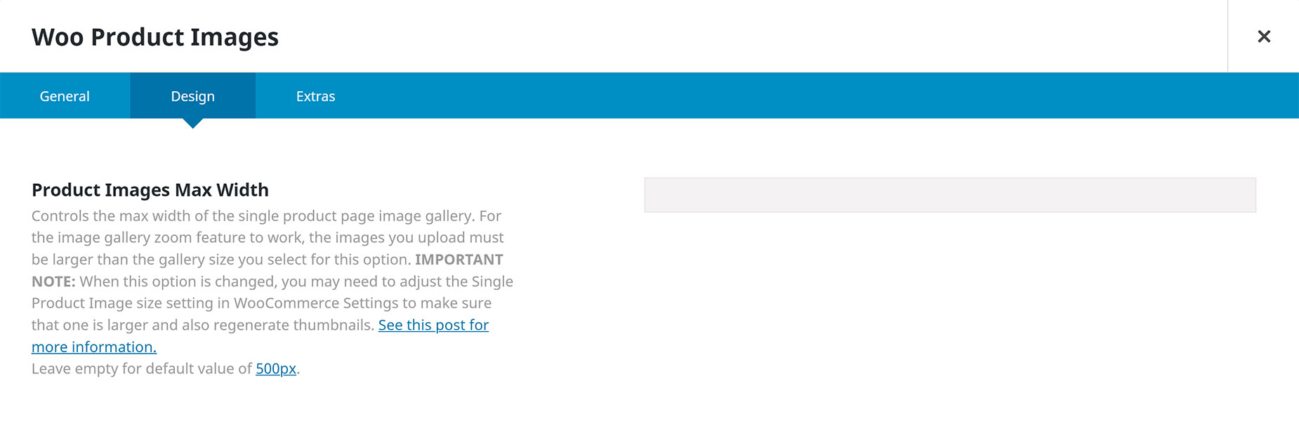 WooCommerce Product Images Width > Element
