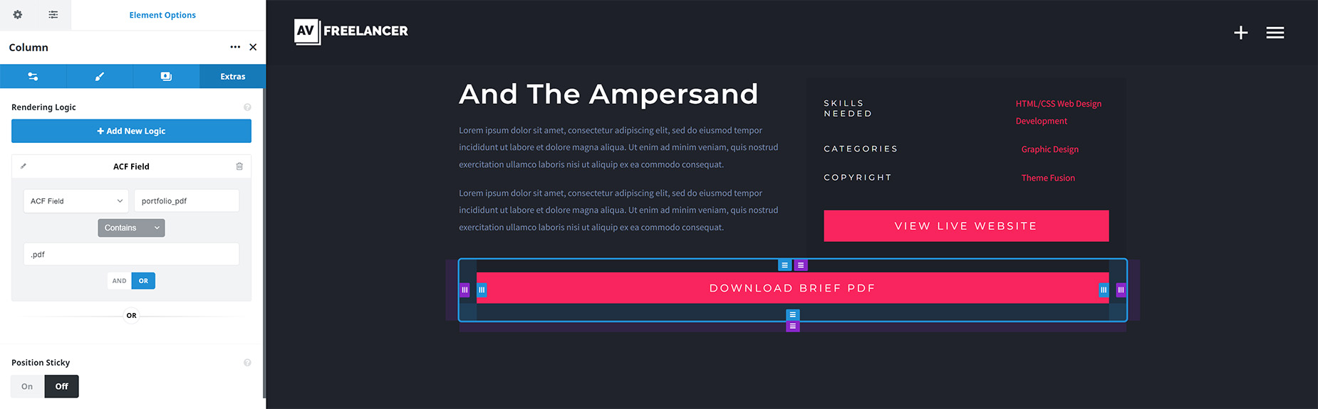 Portfolio Layout Section > Button Container With Rendering Logic
