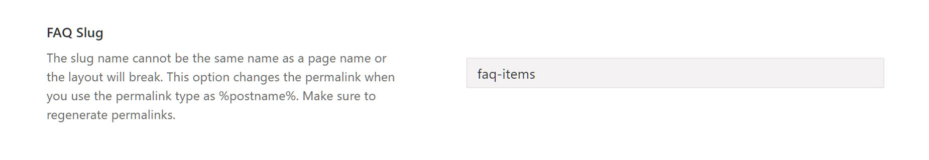 FAQ Slug Option