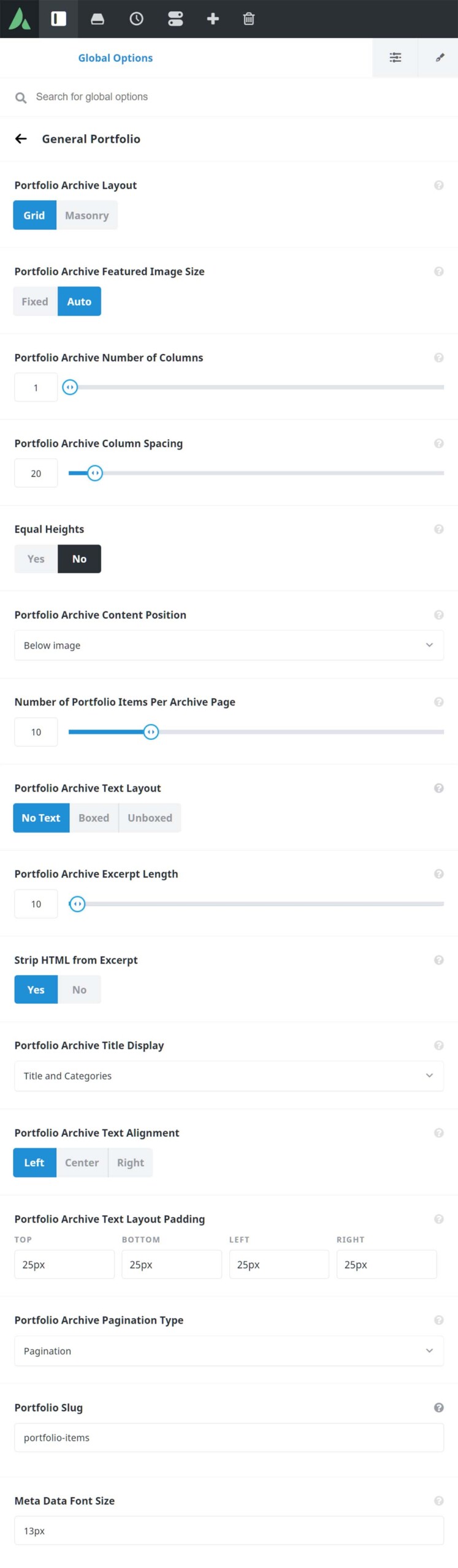 Avada Global Options - Portfolio - General Portfolio