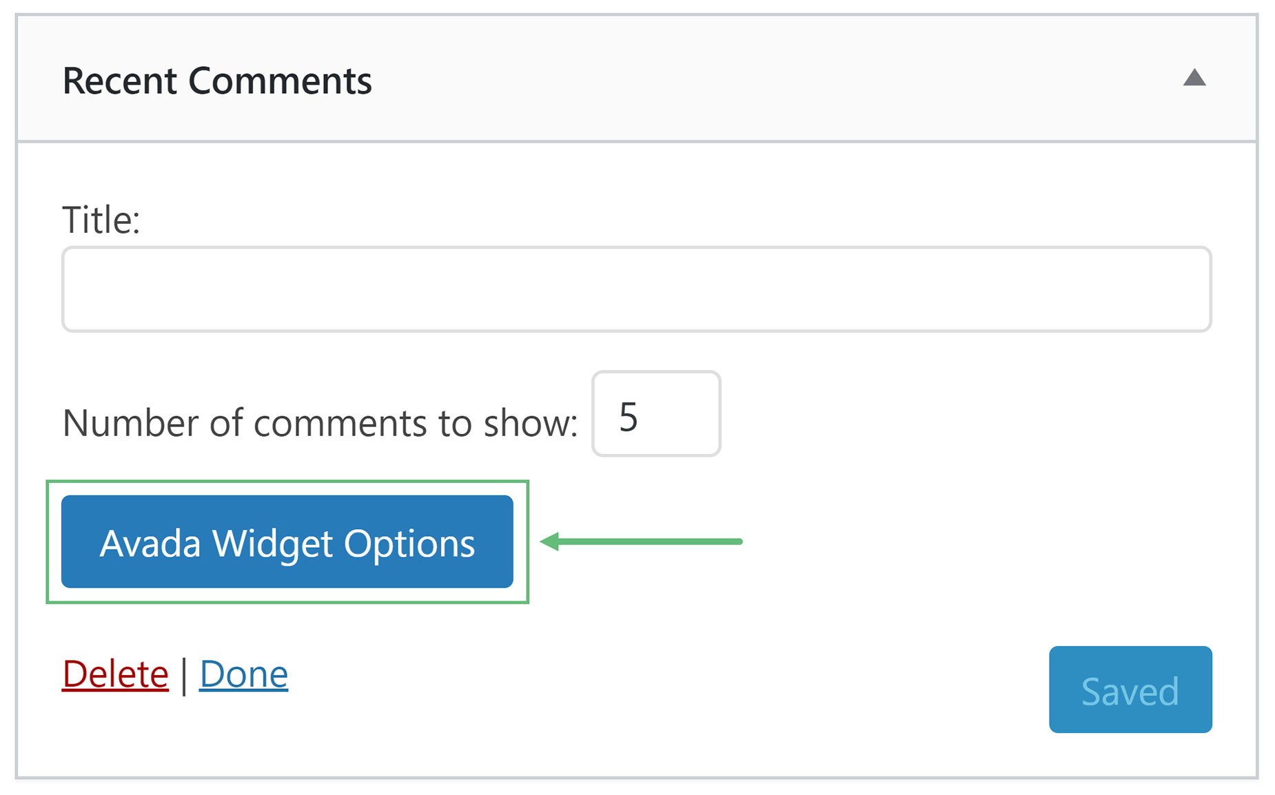 Avada Widget Options