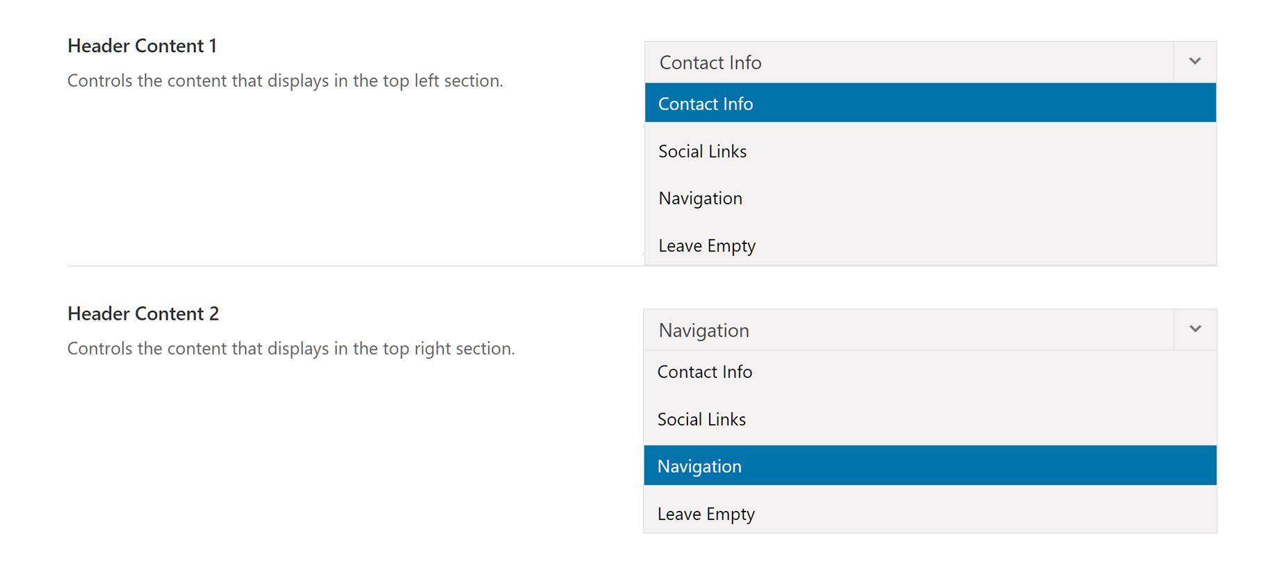 Avada Header Layouts > Header Content