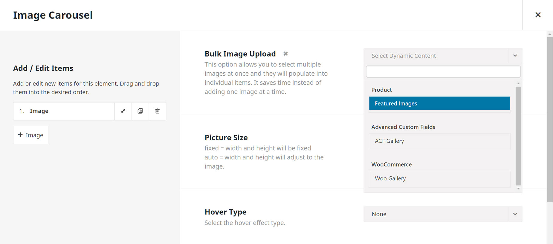 Image Carousel Element In Layouts > Dynamic Content