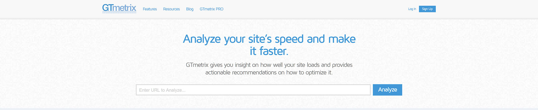 GTmetrix Website Welcome