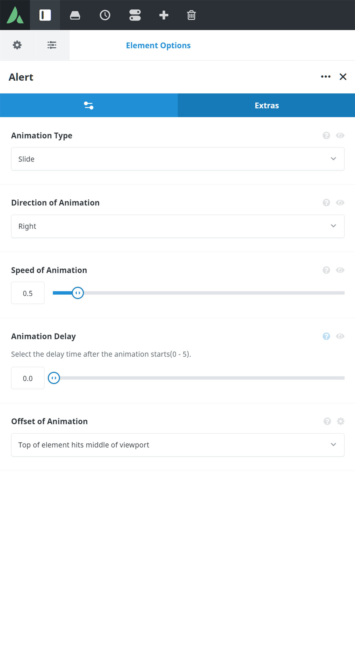 Element Animation > Options