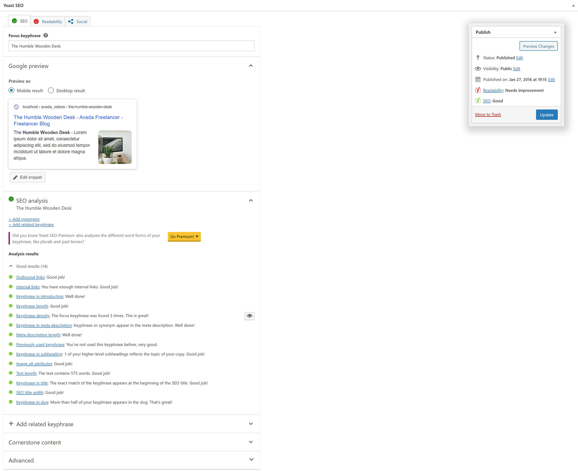 Yoast SEO > Perfect Results