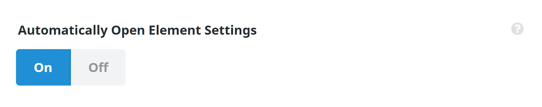 Automatically Open Element Settings