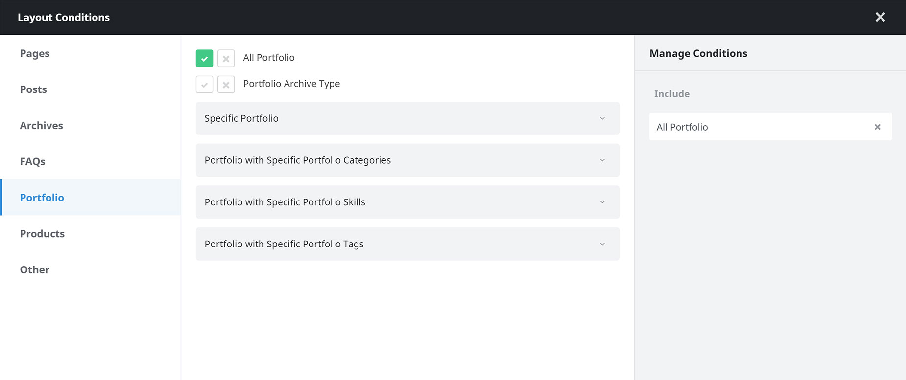 Setting Single Portfolio Post Conditions