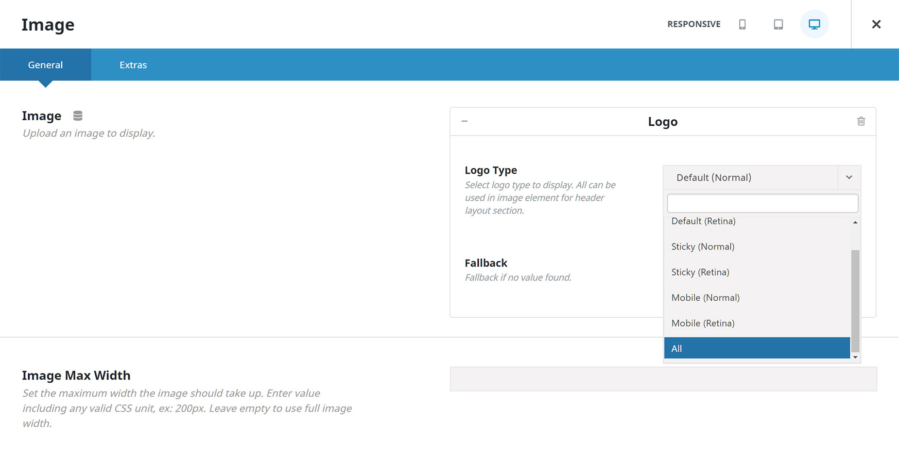 Image Element > Dynamic Logo Options