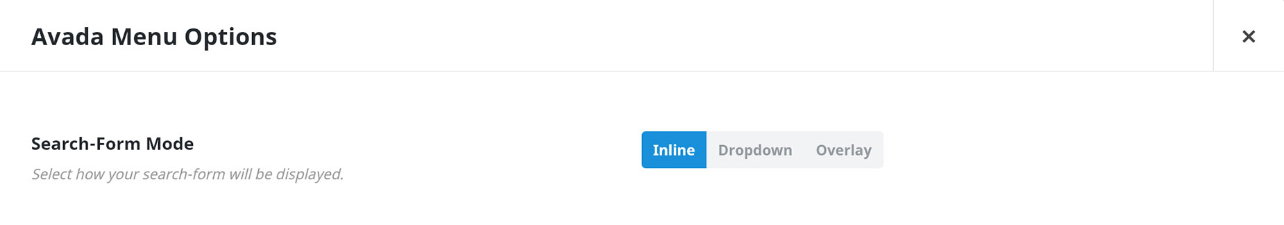 Avada Menu Options > Search