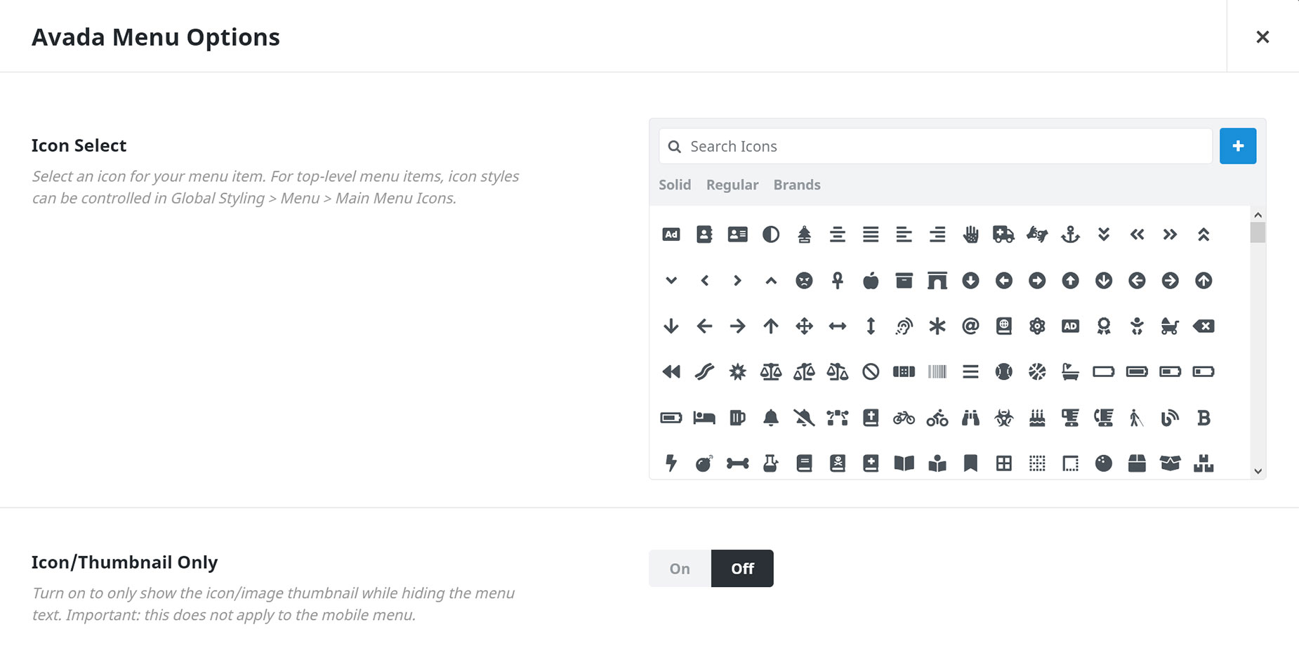 Avada Menu Options > WooCommerce My Account