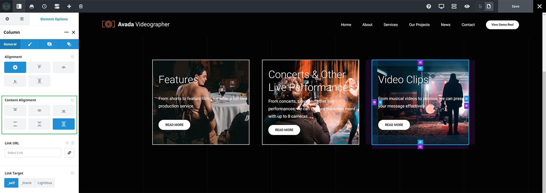 Column Content Alignment Space Evenly