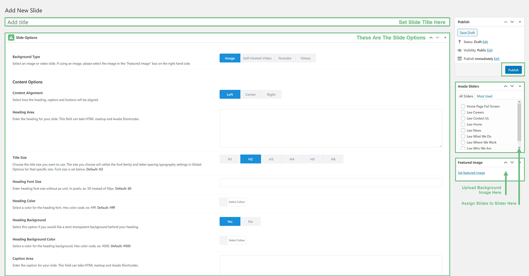Avada Slide Creation Overview