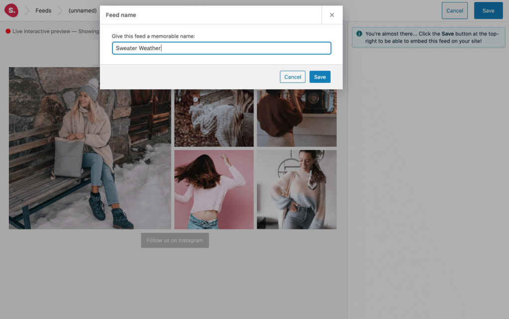 Save and Name Your Feed Spotlight Instagram Feeds Plugin