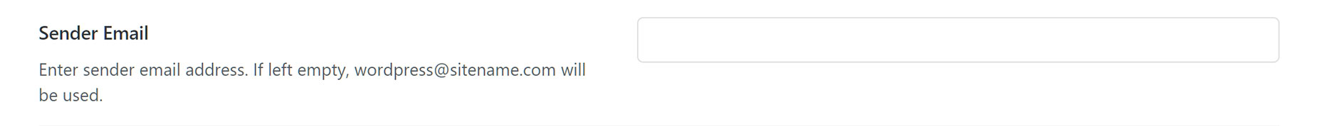 Submission > Email > Sender Email