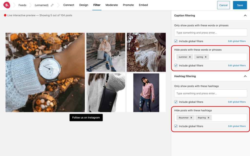 Spotlight Filters Spotlight Instagram Feeds Plugin