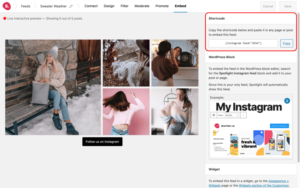Spotlight Shortcode Spotlight Instagram Feeds Plugin