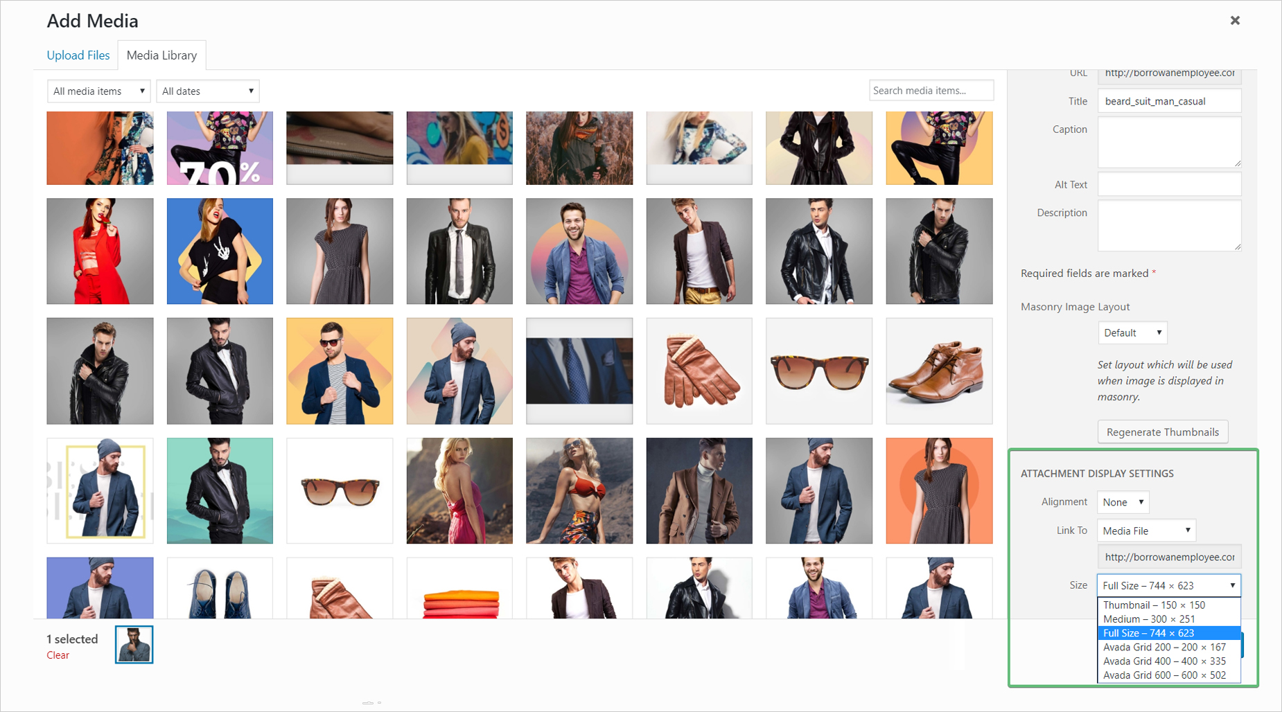 Image Size Guide - Full size Images