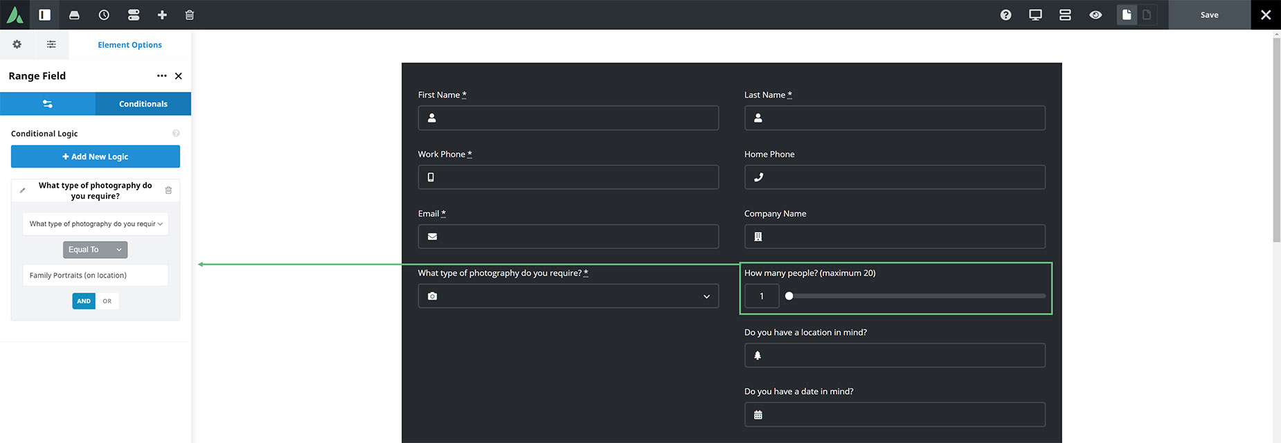 Conditional Range Field