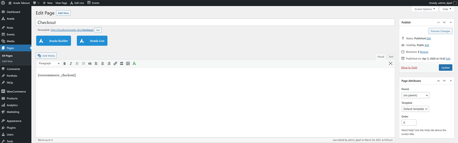 WooCommerce Default Checkout Page
