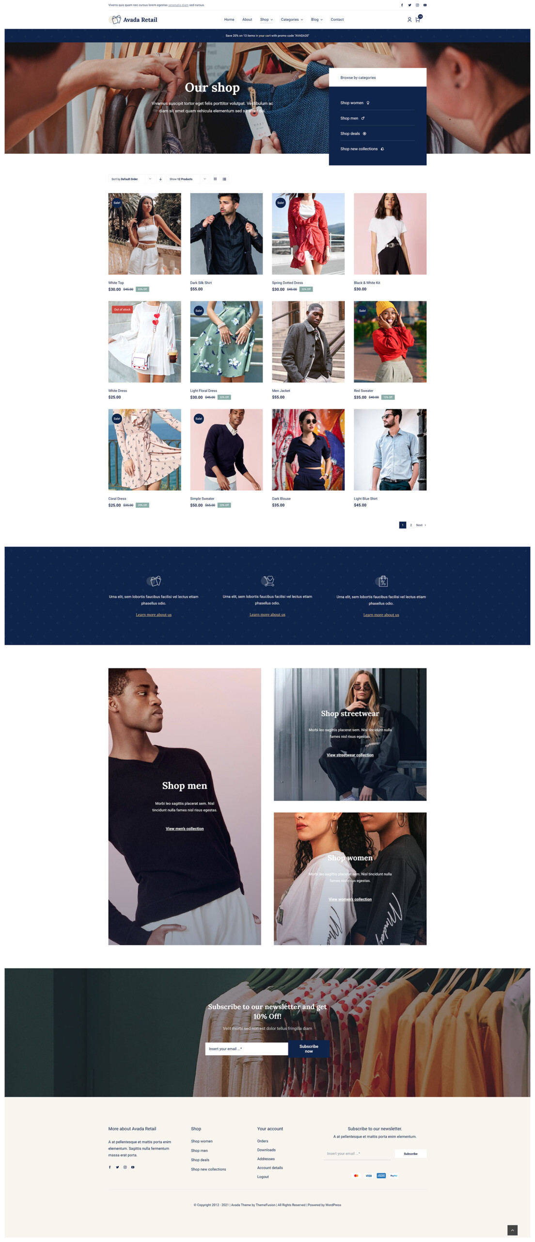 Retail Website > Shop Layout