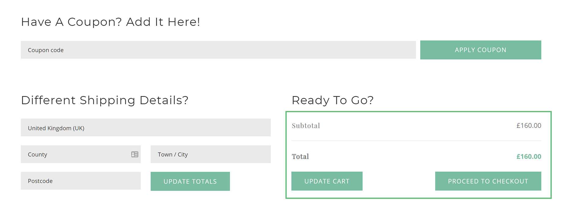 Woo Cart Totals Element Example