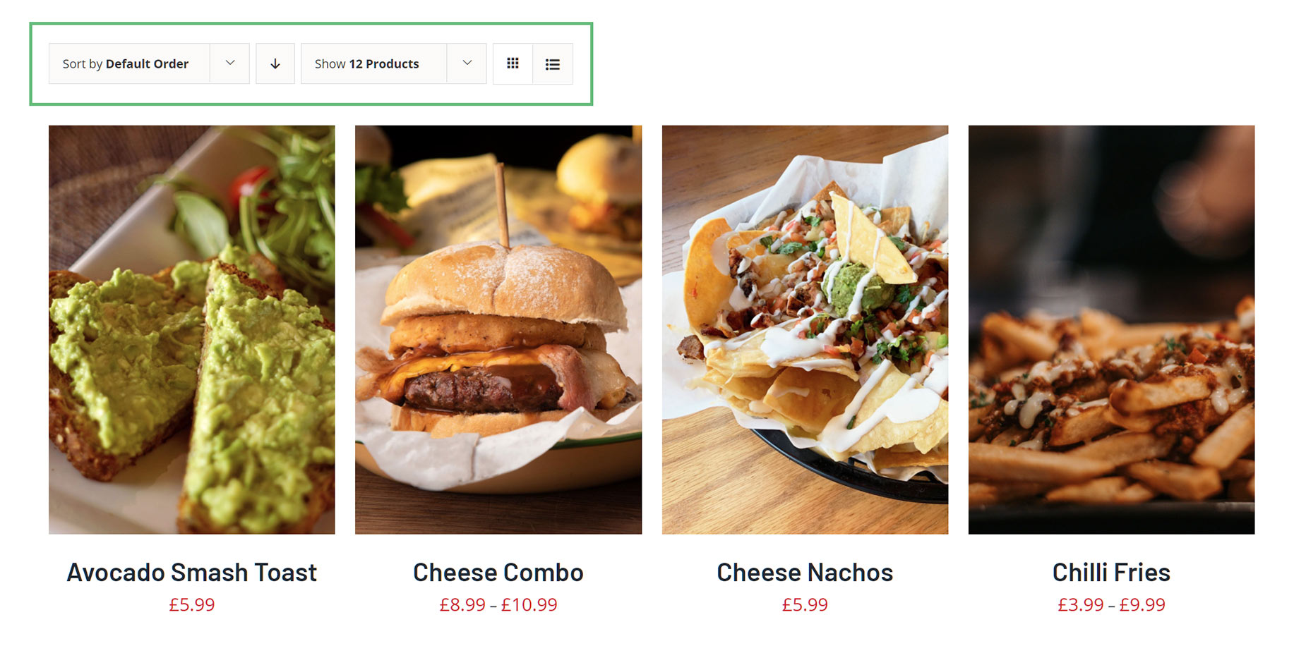 Woo Sorting Element > Example