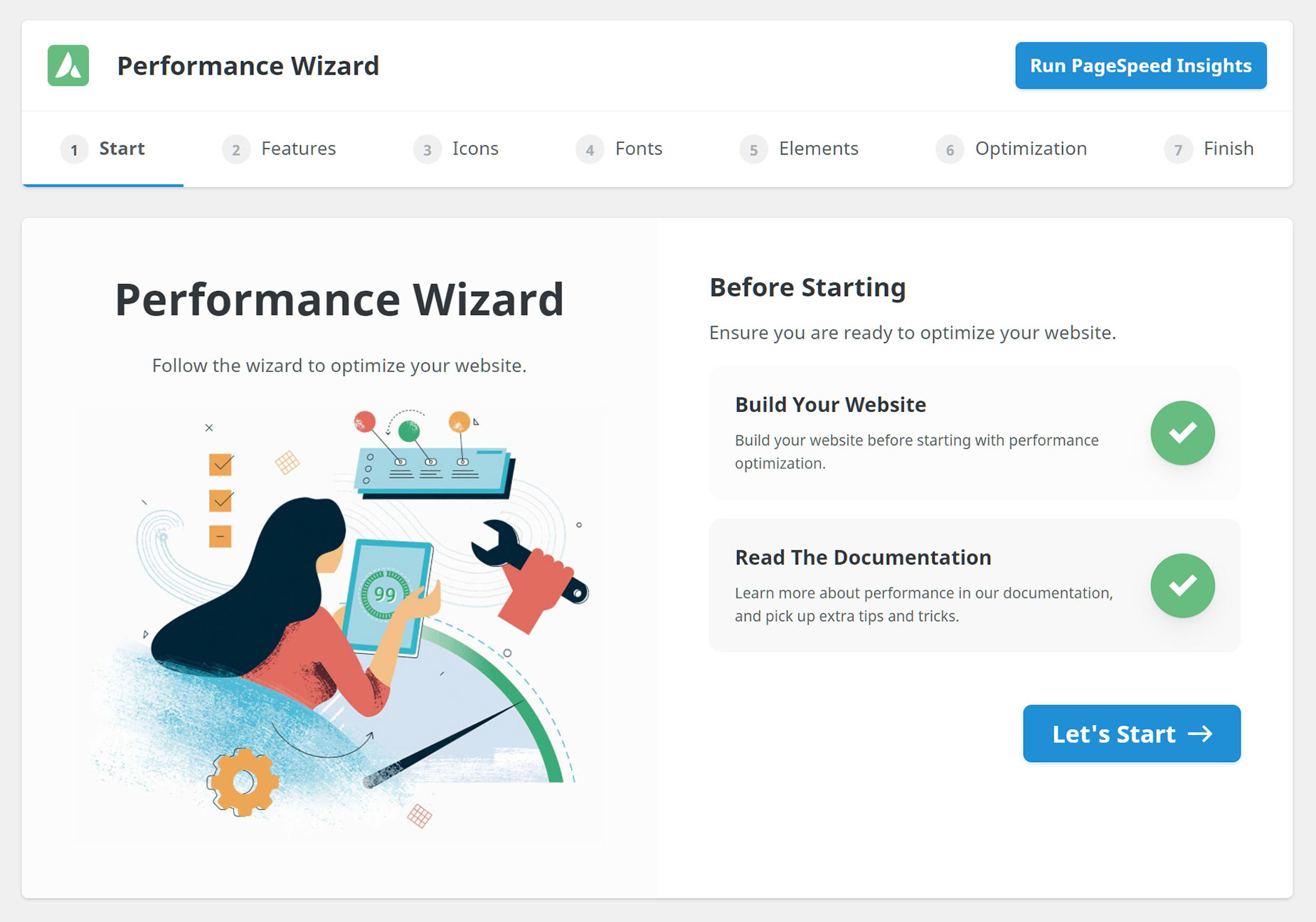 Performance Wizard > Step 1