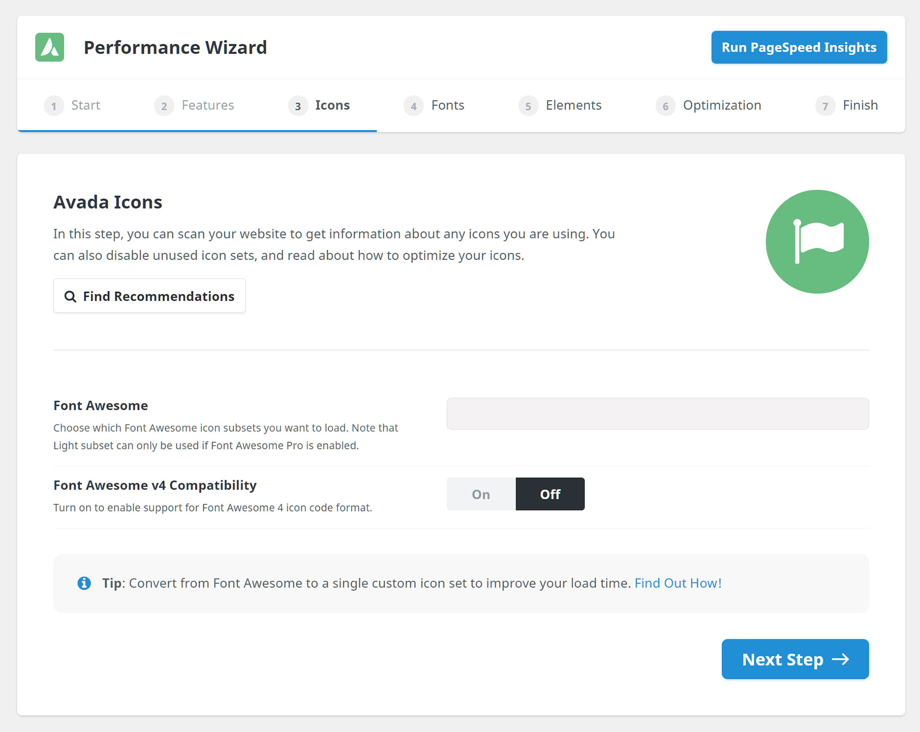 Performance Wizard > Step 3