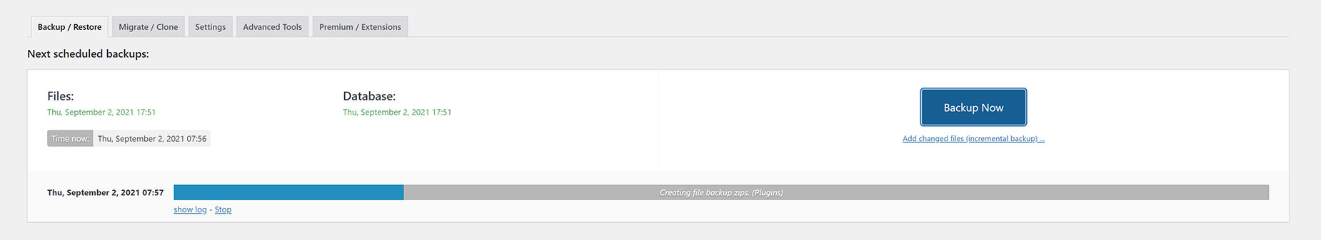 UpdraftPlus Setup