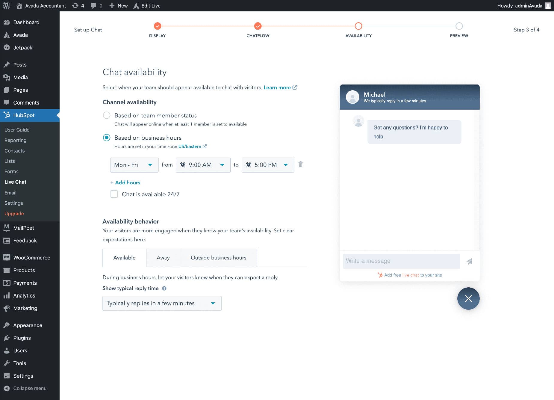 Live Chat Availability Live Chat Availability