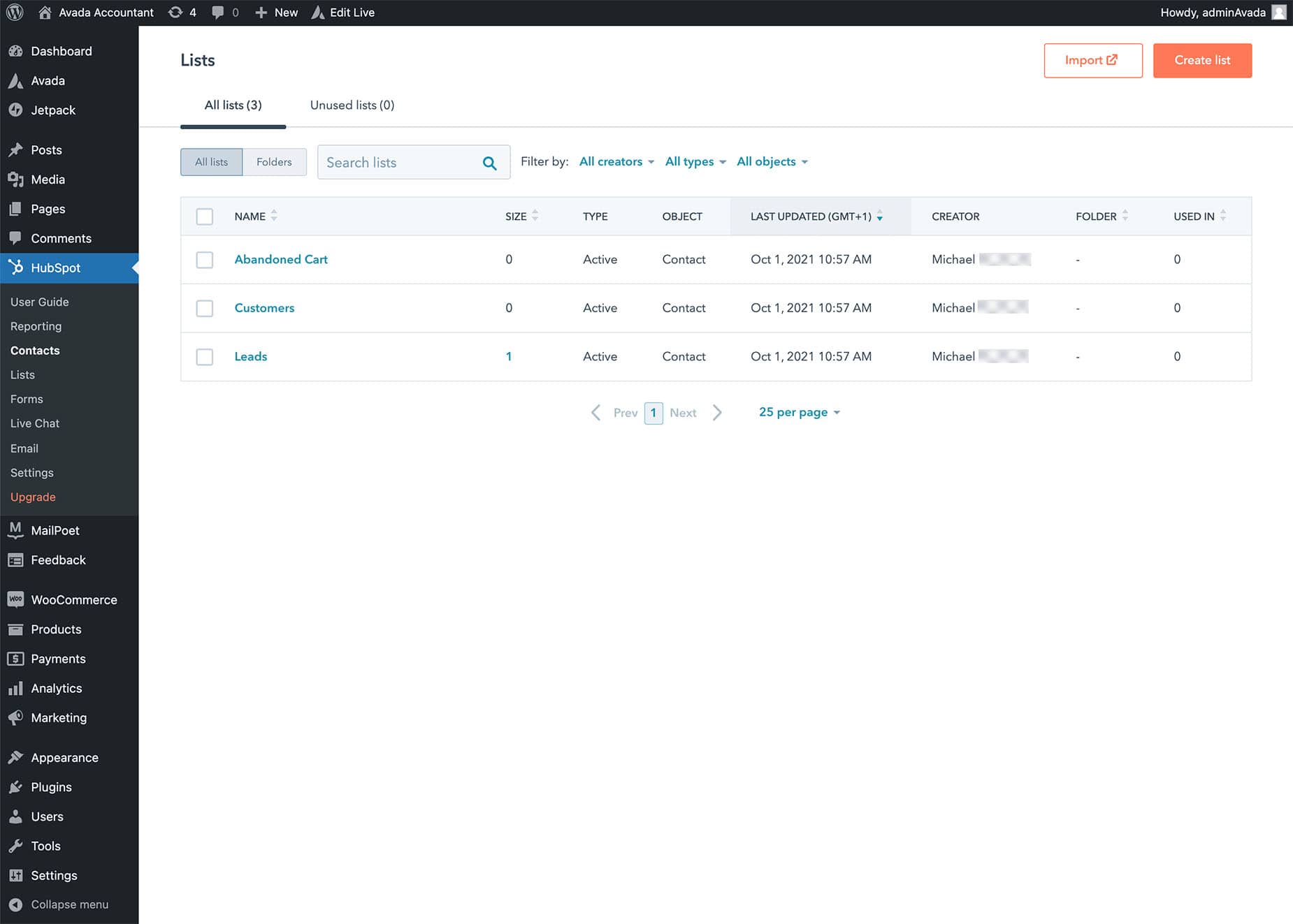 HubSpot Lists HubSpot Lists