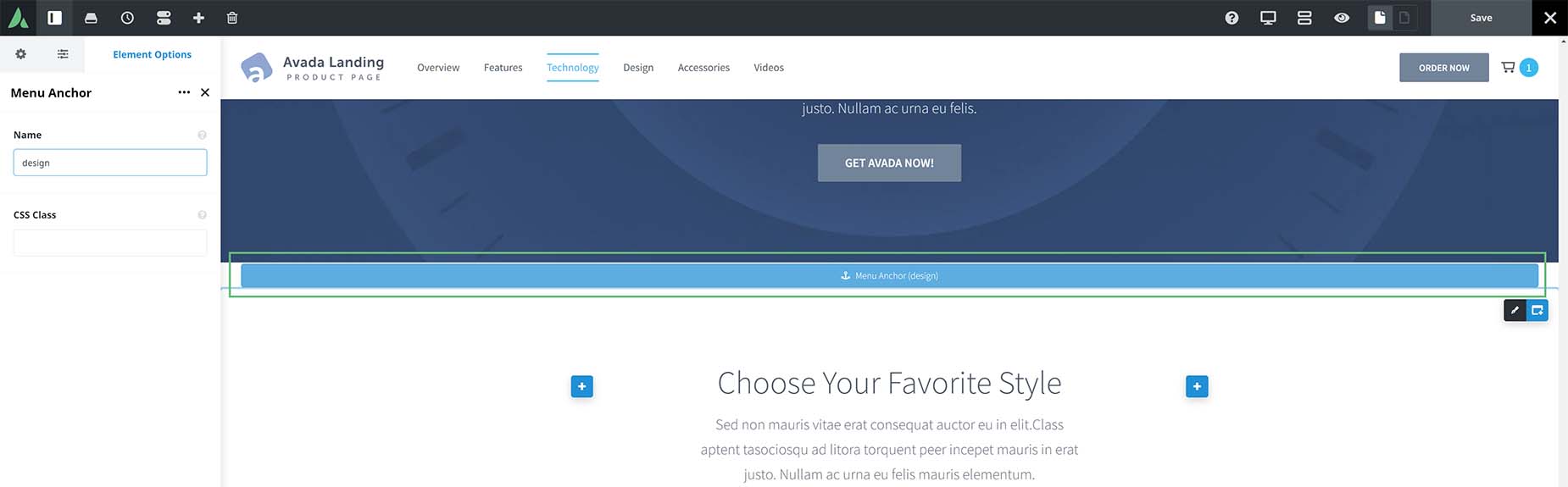 Menu Anchor Element