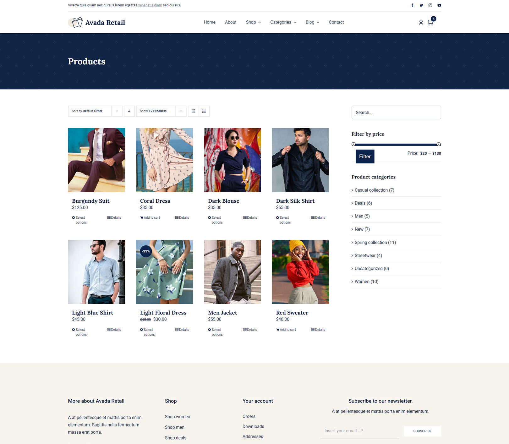 Avada Woo Product Grid Element Mockup