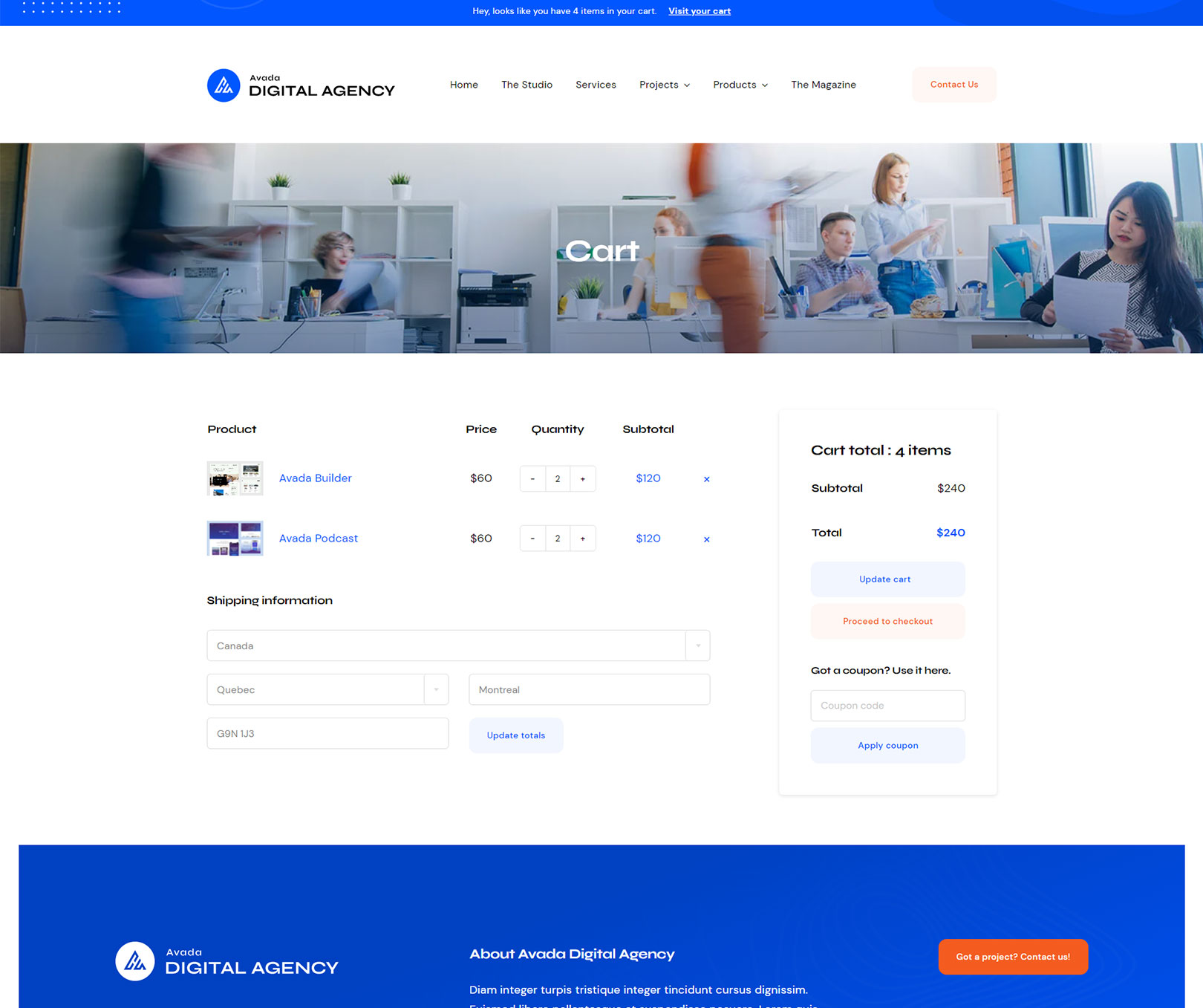 Avada Woo Checkout Shipping Element Mockup